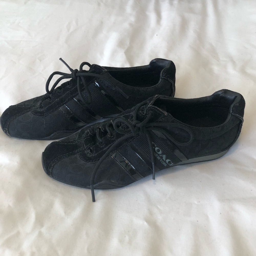 Black Coach tennis shoes Size 5.5 Very gently used